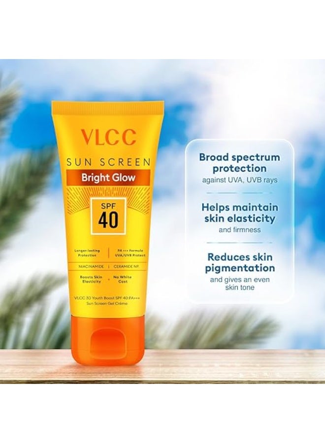 VLCC 3D Youth Boost SPF 40 +++ Sun Screen Gel Cream - 50g | Non-Greazy, Zero White Cast Sunscreen | Helps Plump Skin & Control Pigmentation | Saxifraga & Mulberry Extract. - Image 4